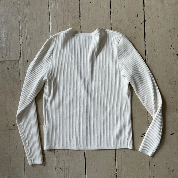 RW&CO. White Ribbed Cardigan - Picture 2 of 2
